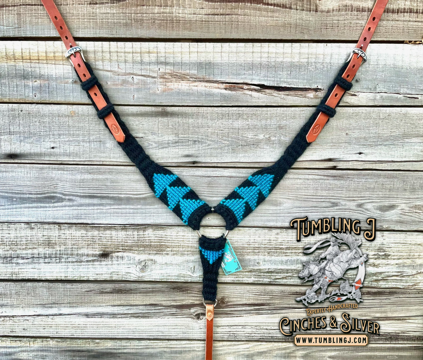 Black/Turquoise Pulling Collar