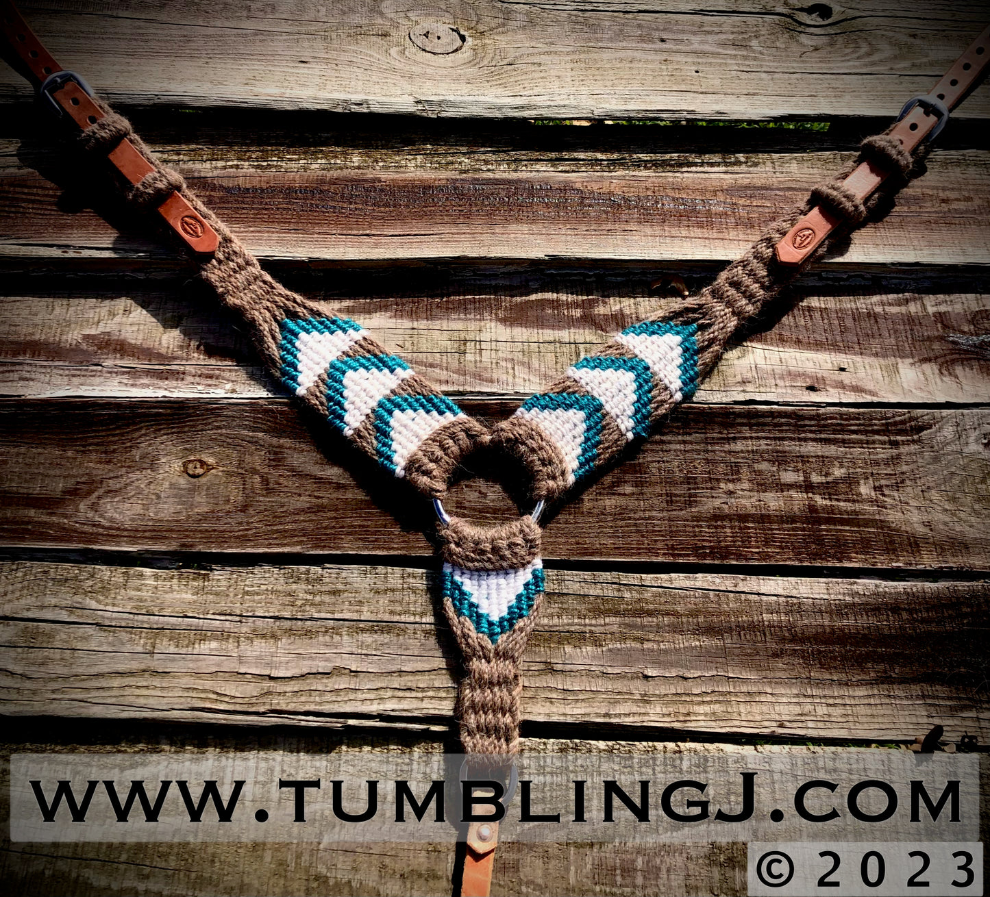 Chocolate Alpaca/Teal pulling collar