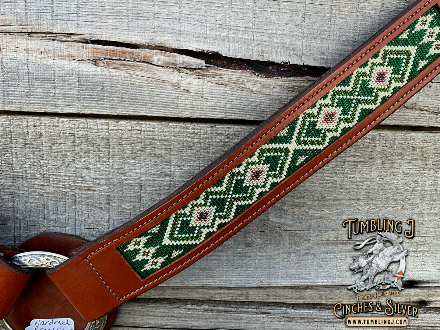 Emerald Green Hand Beaded Collar & Headstall