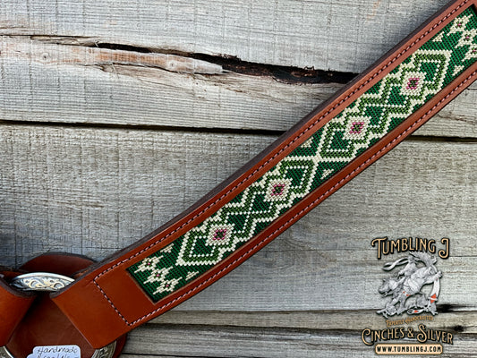 Emerald Green Hand Beaded Collar & Headstall