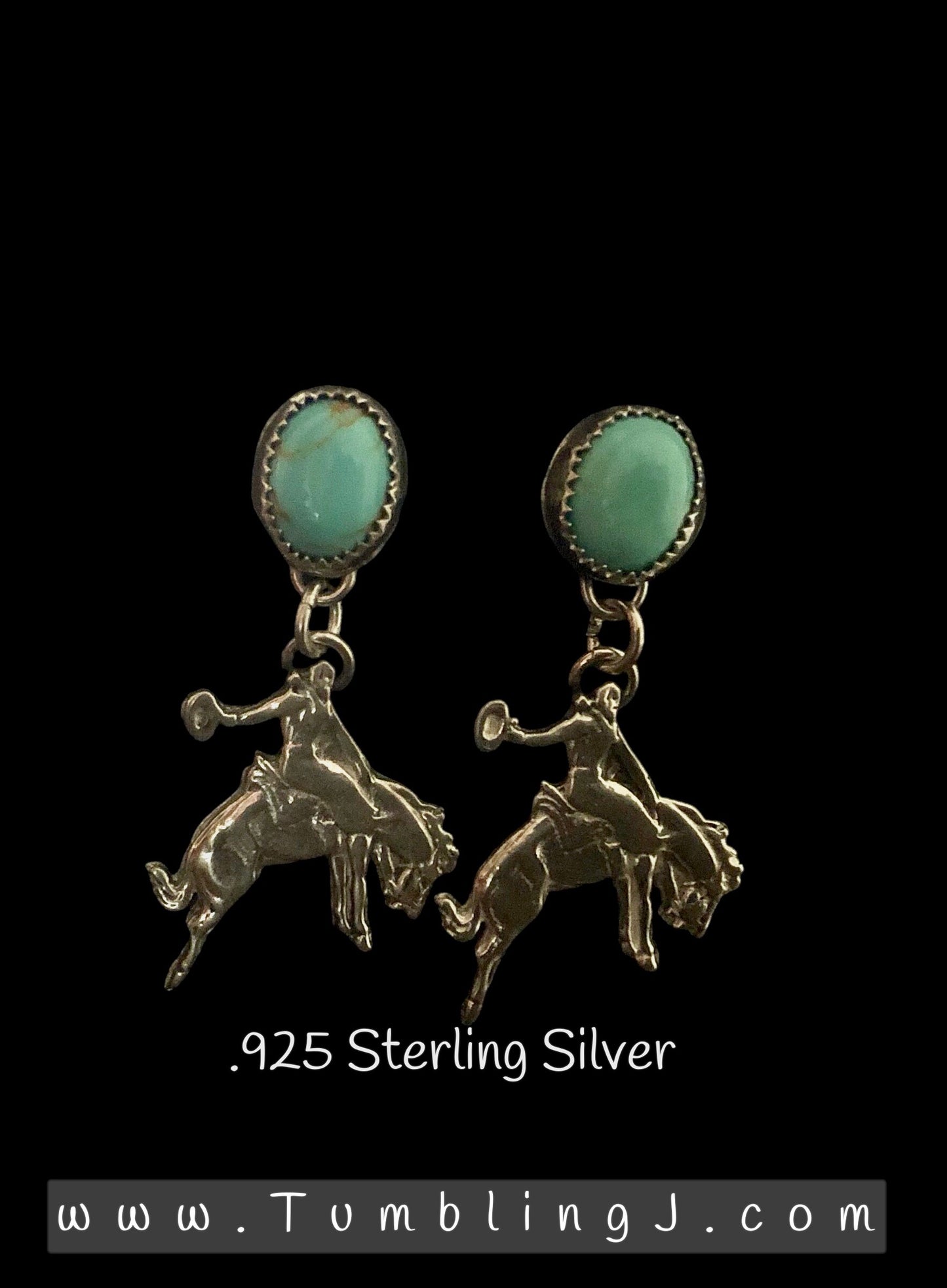 Sterling silver bucking horses