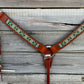 Emerald Green Hand Beaded Collar & Headstall