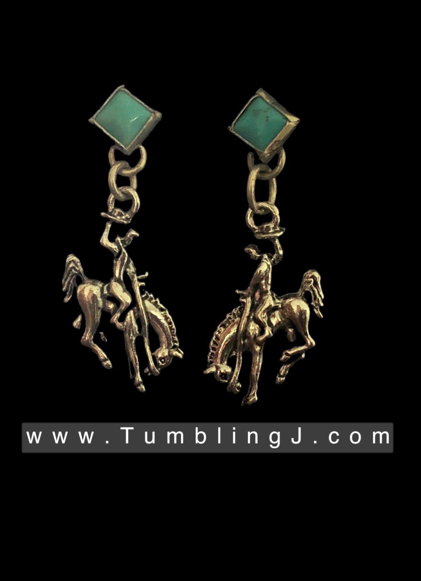 Bucking horse earrings