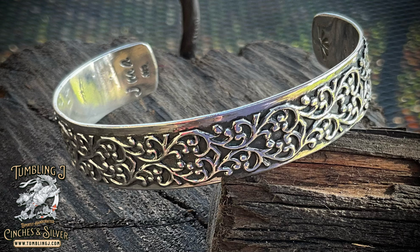 Sterling filigree cuff