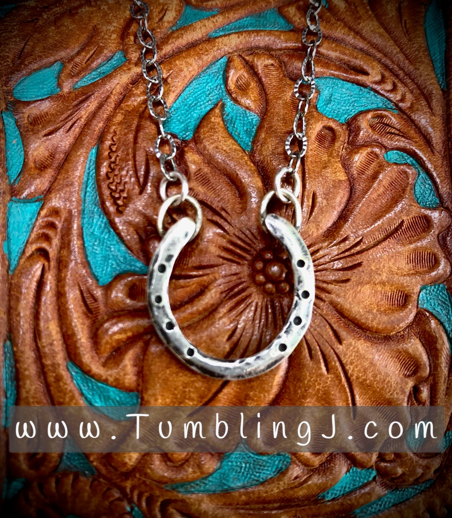 Sterling Silver Forged Horseshoe Necklace