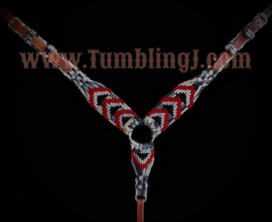 Black/grey/red Pulling Collar- matching cinch available. Customizable.