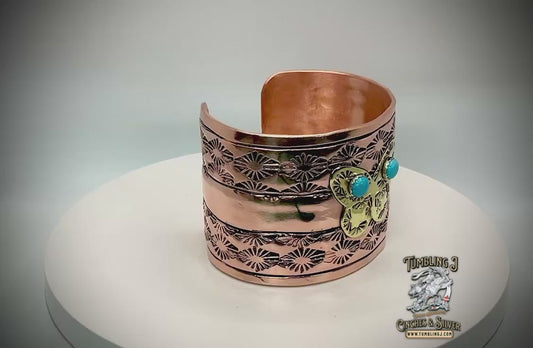 Copper Butterfly Stamped cuff