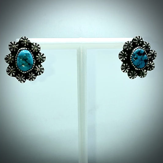 Turquoise nugget earrings