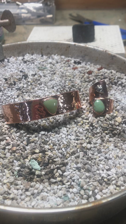 Copper cuff/ring set